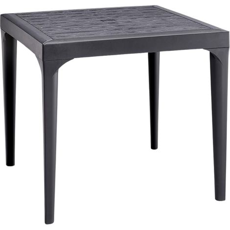 Tavolo da giardino in plastica quadrato Malmo effetto legno - Nero (1/4)