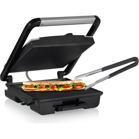 Elektro Kontaktgrill mit Grillzange, Multigrill mit Thermostat 2000Watt, 30x27cm (1/5)