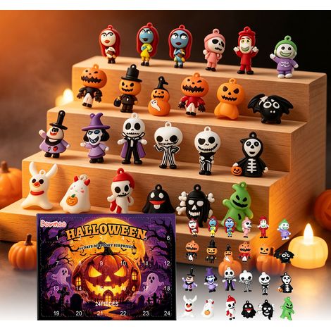 Popular Halloween Mini Doll Blind Box Mini Cartoon Pendant Pumpkin Skull Ghost Design Decoration -- 24 PIECES (1/5)