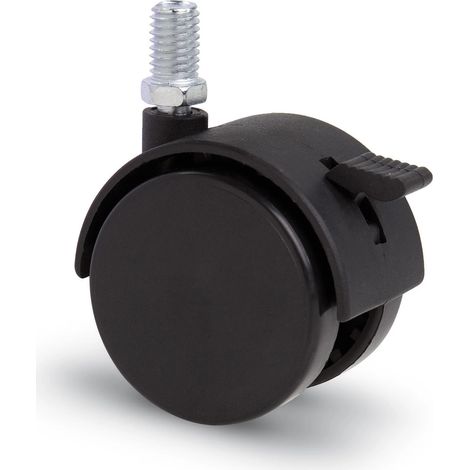 Roulette de meuble freinée - MESO - Nylon double dur - 40mm - Tige M8