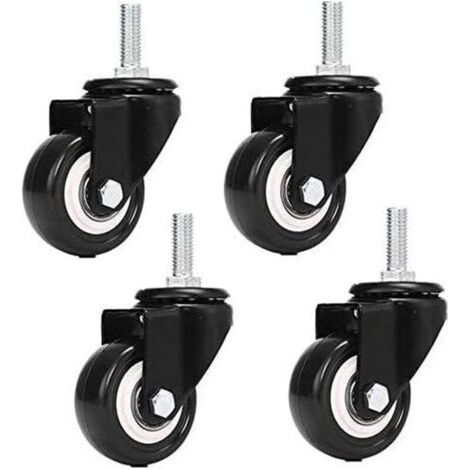 BUNTHAUS (sans roulettes de frein)M8x25mm 4 pièces de support de charge 240 kg chariot roulette tournante PU meubles poudre remplacement (1/5)
