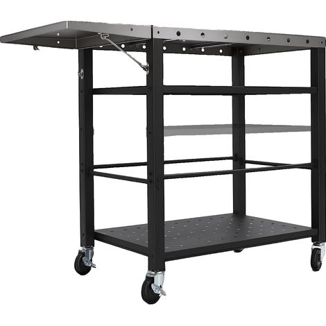 Chariot de Grill, Matériau en Acier Inoxydable, Dimensions Globales 805083cm, Capacité de Charge 90.72kg, Nombre de Niveaux 4, Poids 12.5kg (1/5)