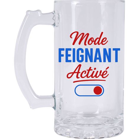 Chope à bière Mode Feignant Activé  470 ml