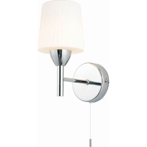 Forum Spa Aquarius Polished Chrome 100mm 1 Lamp Ribbed Wall Light - SPA-PR-17146