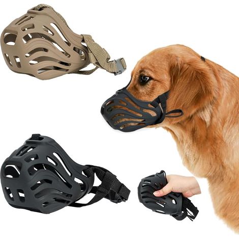 2 Pièces Muselière pour Chien Panier Chien Museau Ajouré Panier Muselière avec Sangles Réglables Protection Anti Mordillement pour Promenade Entraînement (7号) (1/5)