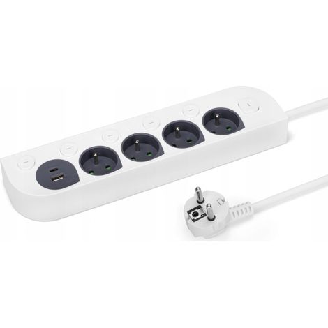 Steckdosenleiste mit 4 Steckdosen + USB-A + USB-C MT143 (1/5)