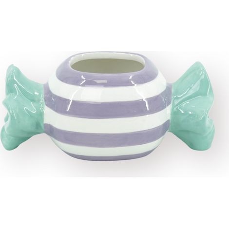 Cache-pot Design en Dolomite Bicolore Menthe et Lilas 17 x 8 x 8 cm - PANGIVO (1/5)