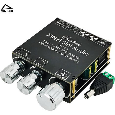 Carte d'amplificateur numérique stéréo Bluetooth 5.0 DC12V/24V, module d'amplification audio haute fidélité à deux canaux 250W