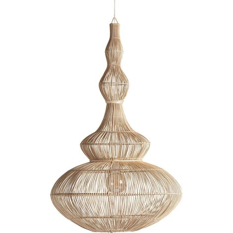 Suspension bohème chic en rotin naturel - Brun naturel ethnique chic (1/5)