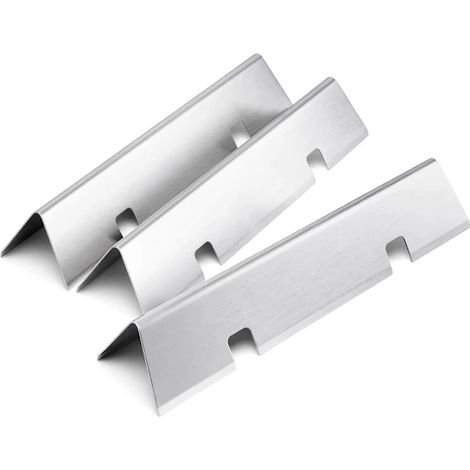 Barres Flavorizer, lot de 3 plaques de cuisson en acier inoxydable pour barbecues Weber Spirit II série 200, modèles E, S210 et S220, couleur argent. (1/5)