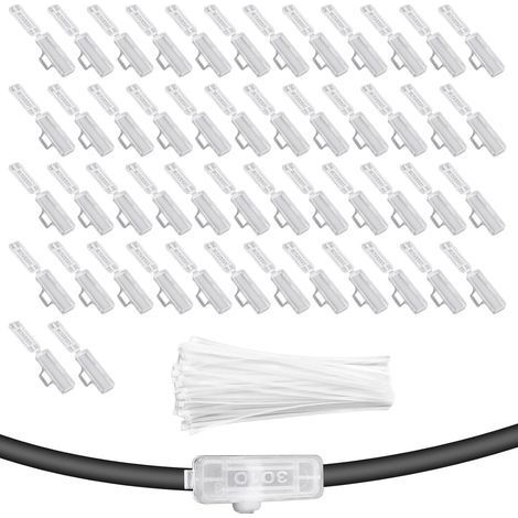 100 Pièces Etiquette Cable, 100 Attache Cable, Transparent Marquage Cable en Plastique, pour Le Marquage et La Classification de Divers Câbles (1/5)