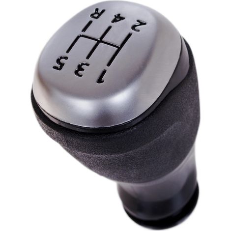 Renault Clio IV 12-20 5-Gang-Schaltknauf, silberne Abdeckung mit schwarzem Muster (1/5)