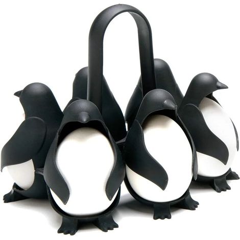 Cuiseur à œufs 3 en 1 : cuisson, conservation et service. Porte-œufs en forme de pingouin pour œufs à la coque ou durs. Contient 6 œufs pour une cuisson, une conservation et une réfrigération faciles.