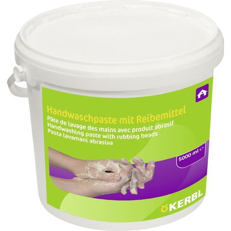 Kerbl pasta lavamani a base di farina di legno (pasta detergente senza sabbia, abrasivo naturale delicato sulla pelle e neutro per l'ambiente, contenuto 5000 ml, per sporco da medio a pesante) 151171