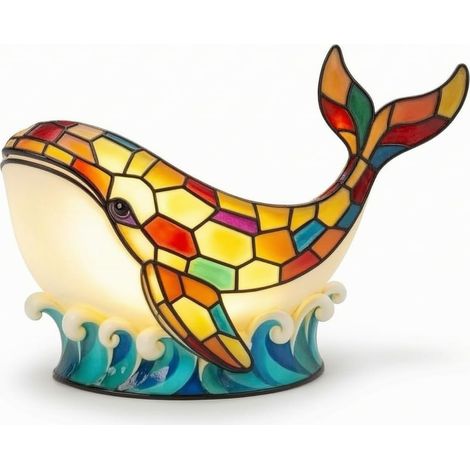 Veilleuse Enfant Lampe Nuit Baleine Ornement Résine Table (1/5)