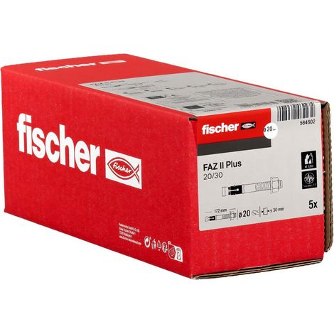 Goujon d’ancrage FAZ II Plus 20x172 -/30 en acier électrozingué/Boite de 5 (1/5)