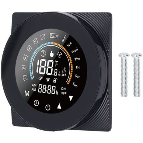 Termostato Wi-Fi, pantalla táctil capacitiva, control remoto por voz, programable para 7 días y 24 horas para el hogar. (1/5)