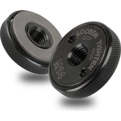 2 Pièces Ecrou de Serrage Rapide M14 Écrou Meuleuse Convient à Toutes Les Meuleuses Angulaires avec Filetage, Complet pour Serrage Rapide et Sans Clés, Noir (1/5)