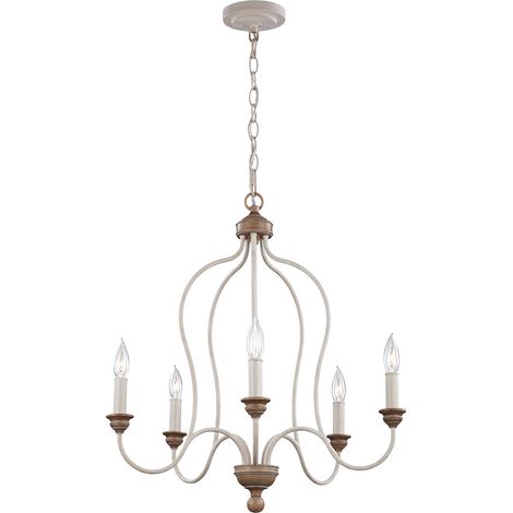 Elstead Hartsville - 5 Light Chandelier Beachwood Finish, E14 (1/5)