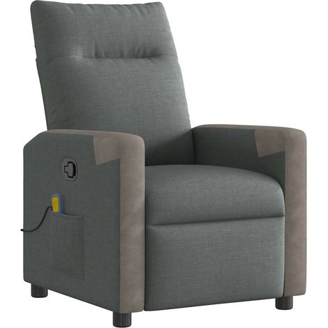 Massagesessel Dunkelgrau Stoff vidaXL (1/5)