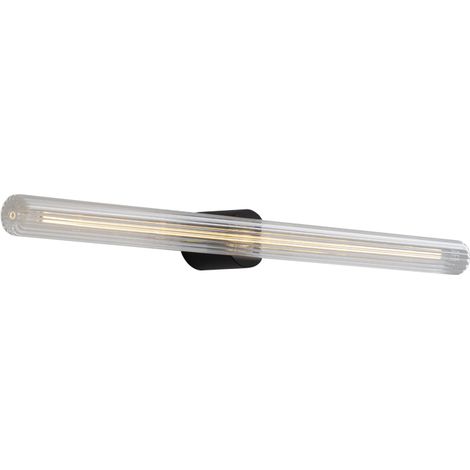 Applique Murale De Salle De Bain Led Noire Potter 7W Avec Ampoule Nervurée S14D 2700K Ip44 - Groupe Rossini Salle De Bain Et Éclairage Intérieur (1/5)