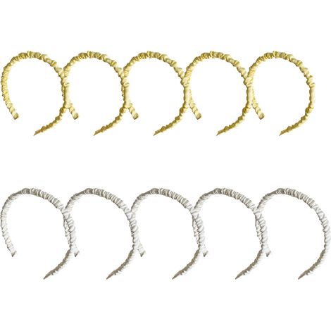 Serre-Tête En Satin - Bandeau De Toilette Pour Le Visage - Accessoire Cheveux Femme - Lot De 10 Pièces (1/5)