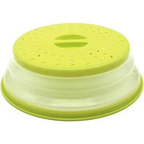 ALLIANDIS Cloche Micro Ondes- Couvercle Pliable Couverture de Protection Anti-éclaboussures Passoire pour Fruits et Légumes sans BPA et Non Toxique (Vert)-Fei Yu (1/5)