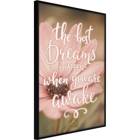 Affiche Murale Encadrée "The Best Dreams" 30 x 42 cm Noir