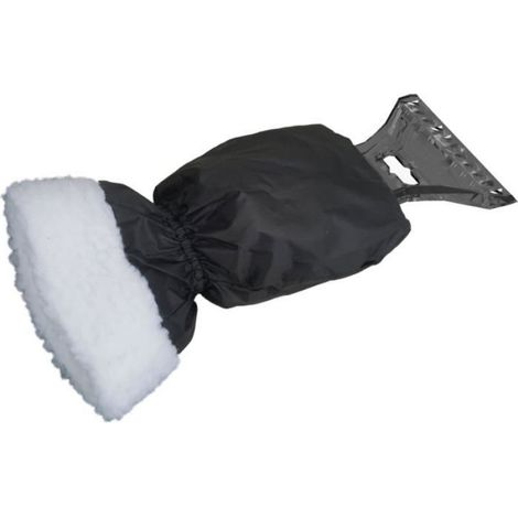 Grattoir à glace avec gant chauffant. Double fonction dégivrage et raclette. Noir (1/2)