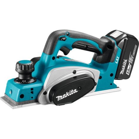 Makita – Rabot sans fil 18V LXT 82 mm – Profondeur de coupe réglable 0,1 mm – Moteur puissant pour finition précise – Semelle en rainure V
