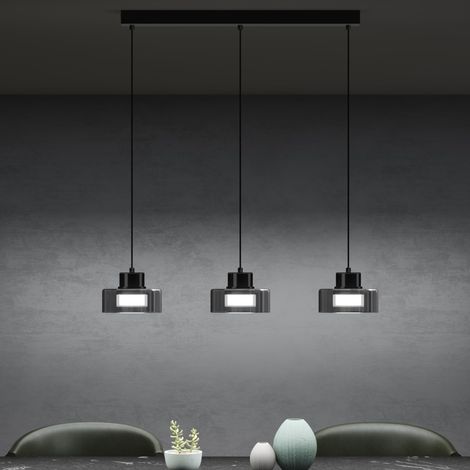 Mai & Mai Pendelleuchte 70cm LED Hängelampe 3 Flammig 3000K/4000K/6000K Verstellbares Kabel Schwarz Hängeleuchte für Esszimmer Wohnzimmer Schlafzimmer 700mm (1/5)