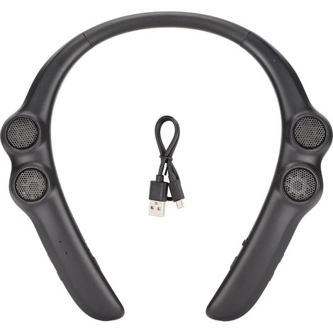 Casque écouteur sans fil Bluetooth 5.3 IPX4 étanche stéréo avec micro antibruit, serre-nuque oreillette sport noir (1/5)