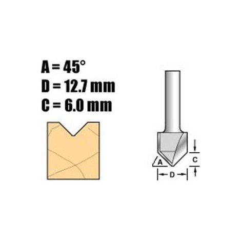 Trend TREC04414TC C044 x 1/4 TCT Chamfer V Groove