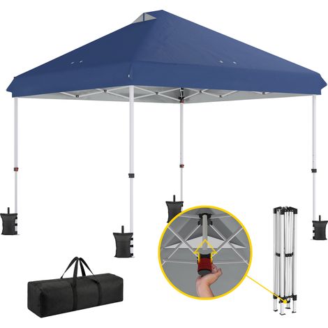 Dark Blue 3 x 3 m Oxford Fabric Folding Gazebo with Castors (1/5)