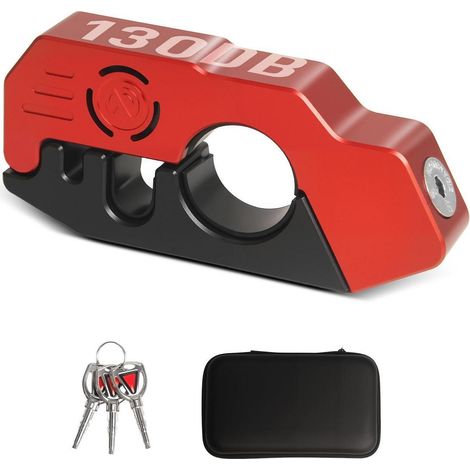 Motorrad Bremsschloss mit 130DB Alarm, Aluminium Diebstahlsicherung für Lenker (1/5)