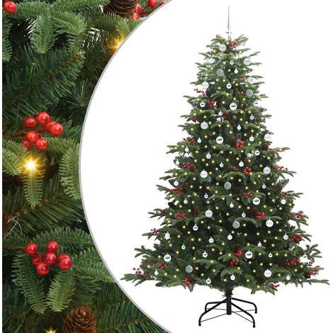 Artificial Christmas Tree with 300 LEDs with Stand Green 240 cm vidaXL (1/5)