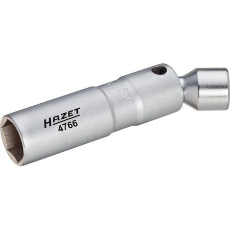 Hazet Clé à bougies - Carré creux 10 mm (3/8 pouce) - Profil à 6 pans extérieurs - Taille: 16 5/8 - Longueur totale: 97 mm - 4766 (1/4)
