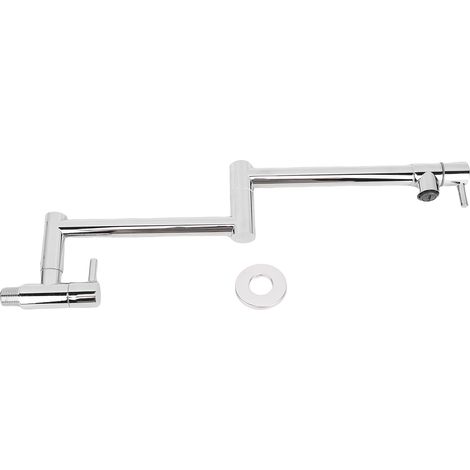 Robinet remplissage marmite brossé inox mural commercial – Cuisinière cuisine étirable double joint bras pivotant simple trou deux poignées, cuisine (1/5)