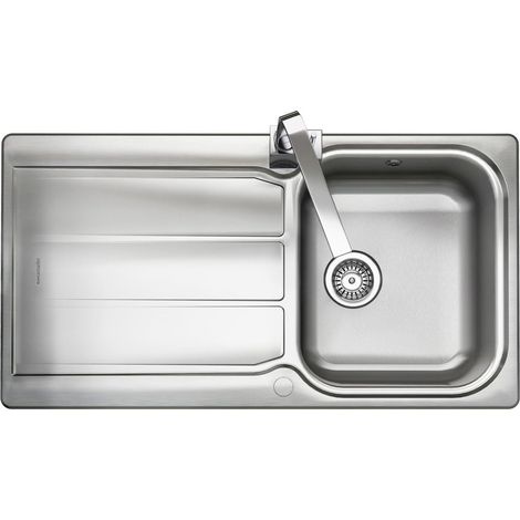 Rangemaster Glendale Kitchen Sink Single Bowl Stainless Steel Inset Waste Kit (1/5)