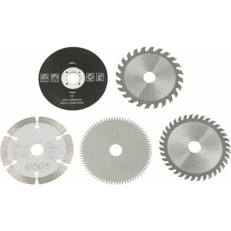 5pcs 85mm Diamètre Intérieur 15mm Mini-carbure Circulaire lame de Scie pour l'outil de Coupe 24 dents TCT /Plastique 36 dents /80 Dents HSS /Diamant /Résine Lame de Scie, Durable (1/5)