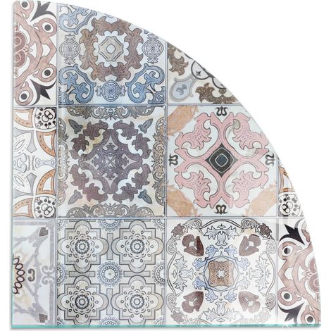 Base décorative Plaque en verre trempé de sol avec impression moderne sous cheminée Motifs mosaïques sur carreaux 1/4 100x100 cm (1/5)