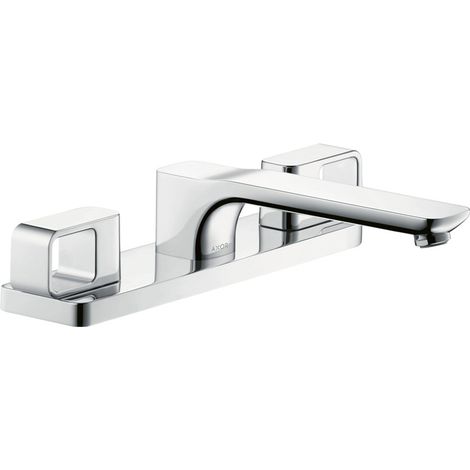 Robinet de baignoire à 3 trous AXOR URQUIOLA DN 15, avec plaque en acier inoxydable aspect