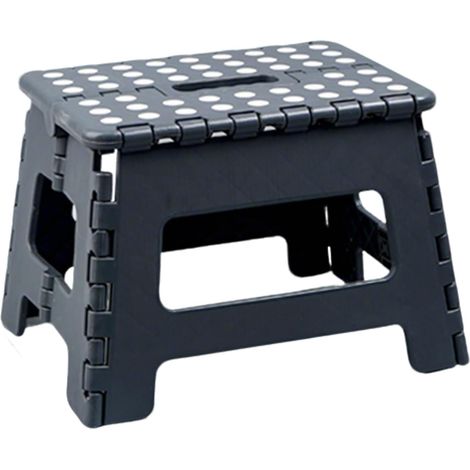 Marchepied Pliable et léger, Portable et Pliable en Plastique pour Cuisine, Salle de Bain et Camping. Petite Chaise Pliante Grise élégante pour Un Rangement Facile. (1/5)