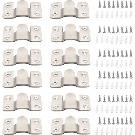 Soporte de montaje oculto de 12 piezas, conector para sofá y muebles, hebilla de acero inoxidable para pared, ideal para el hogar, la oficina, la exhibición de fotos y la galería de arte. (1/5)