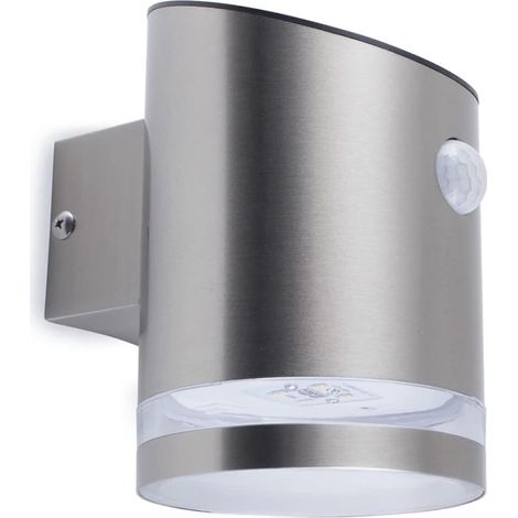 Smartwares Lampada da Esterni ad Energia Solare 10.045.82, Sensore di movimento, Luce bianca da 3000 K, Montaggio semplice, Impermeabilità IP44, Acciaio inossidabile (1/5)