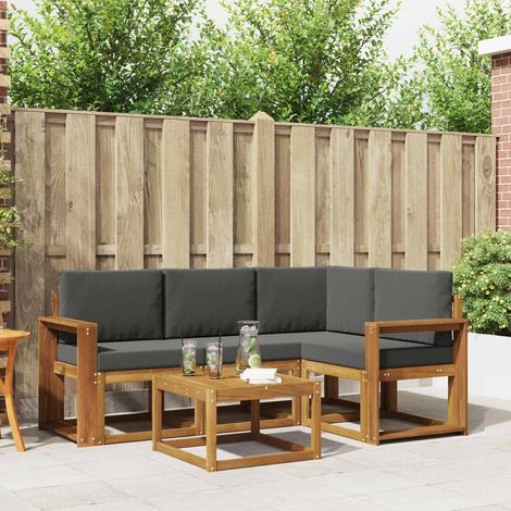 vidaXL Outdoor-Sofagarnitur 5 Stk. Natur und Anthrazit (1/5)