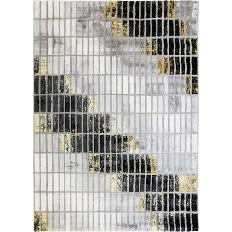 MEDIANE RECTANGLE - Tapis abstrait moderne gris multicolore 120x170 (1/5)