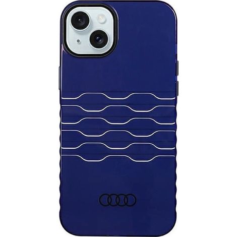 Funda Audi IML MagSafe para iPhone 15 Plus / 14 Plus de 6,7 pulgadas, color azul/azul marino, carcasa rígida AU-IMLMIP15M-A6/D3-BE (1/5)