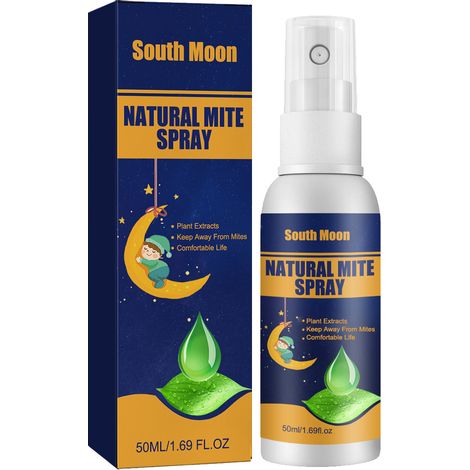 Spray anti-acariens South Moon pour la maison, la chambre, le canapé et les couvertures - Élimine les acariens, les poux et les œufs (50 ml) (1/5)