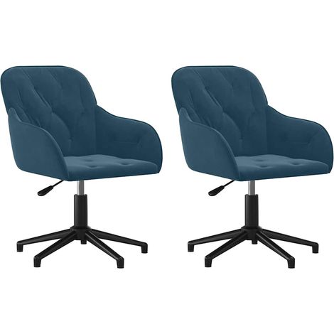 Maison Exclusive - Sedie da Pranzo Girevoli 2 pz Blu in Velluto